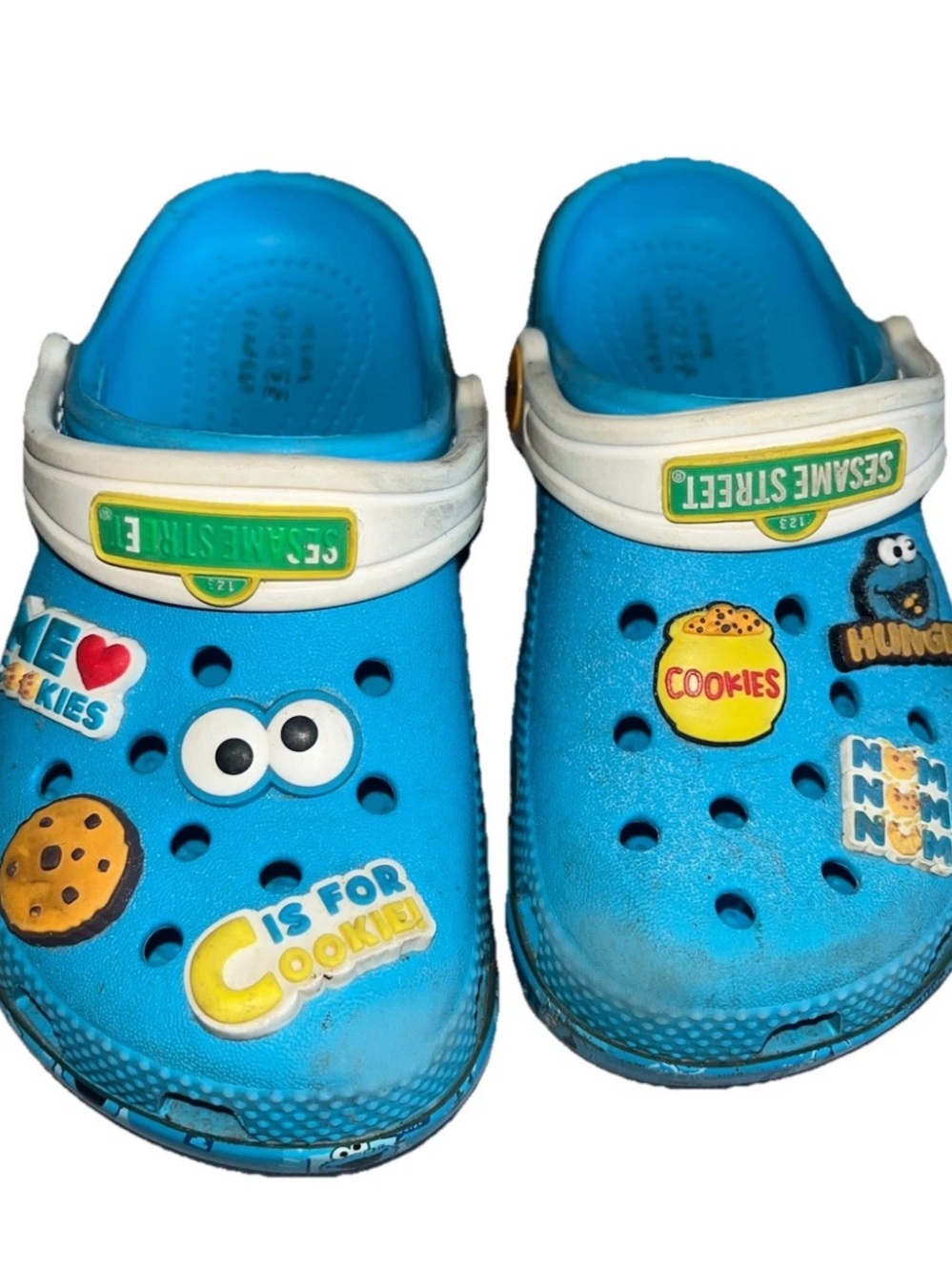Sesame Street Cookie Monster Crocs Size 10 Child Toddler Blue
